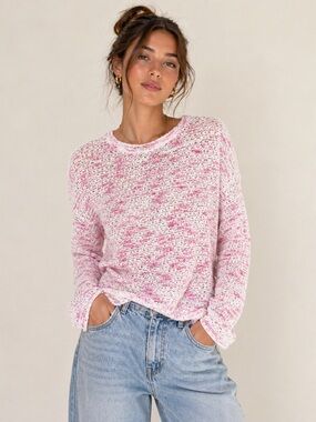 Generation Love Pink Marled Crewneck Very Light Sweater